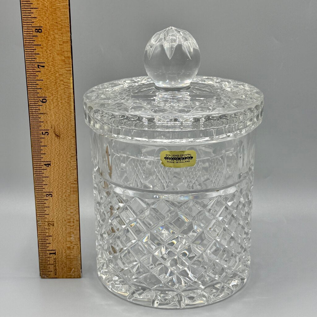 Vintage Imperial 24% Lead Crystal Biscuit/Candy Jar 8 Inches Made in Poland /cb