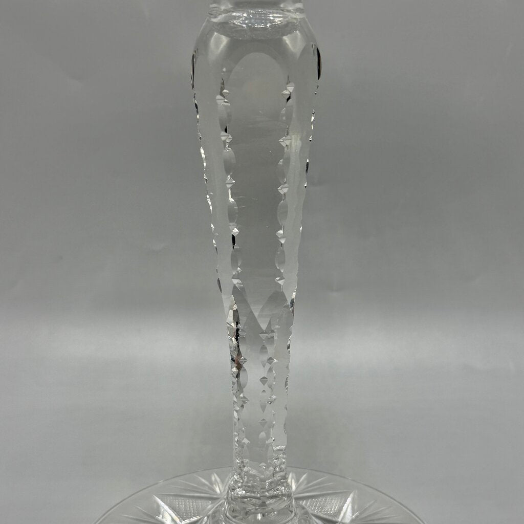 Antique American Brilliant Period ABP Wheel Cut Glass 10 Inch Pedestal Bowl /cb