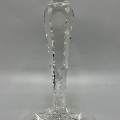 Antique American Brilliant Period ABP Wheel Cut Glass 10 Inch Pedestal Bowl /cb