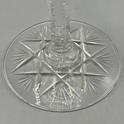 Antique American Brilliant Period ABP Wheel Cut Glass 10 Inch Pedestal Bowl /cb