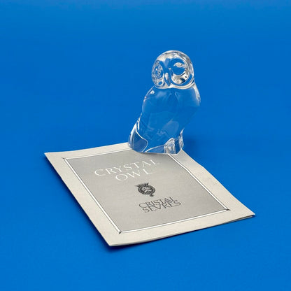 VTG Cristal De Sevres Crystal Owl w/ Certificate By Franklin Mint