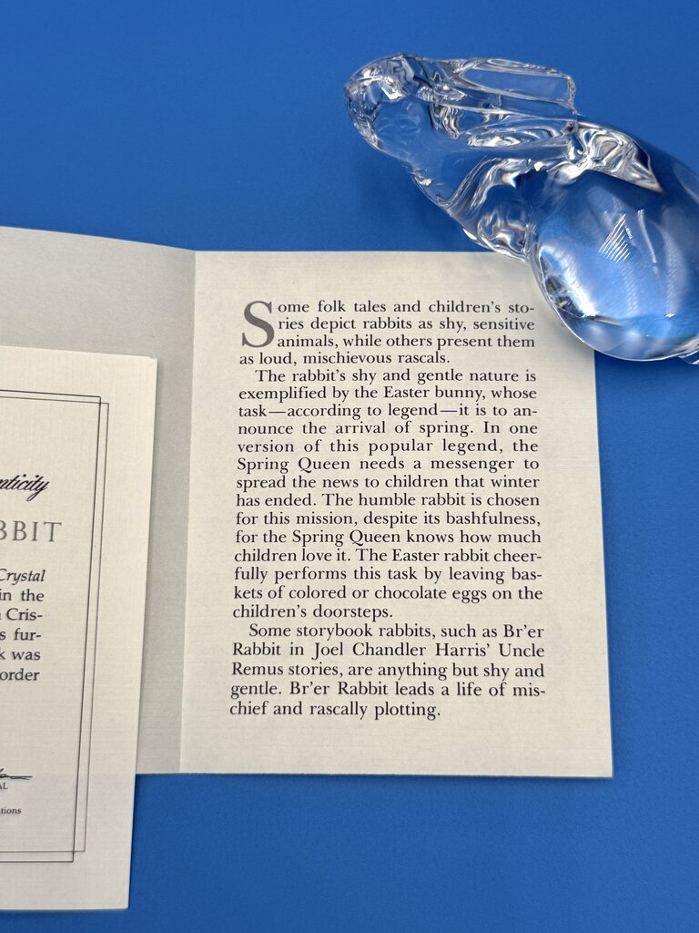 VTG Cristal De Sevres Crystal Rabbit w/ Certificate By Franklin Mint