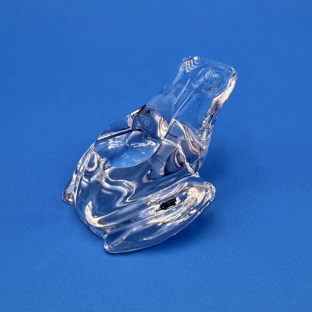 VTG Cristal De Sevres Crystal Frog w/ Certificate By Franklin Mint