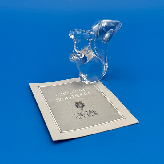VTG Cristal De Sevres Crystal Squirrel w/ Certificate By Franklin Mint