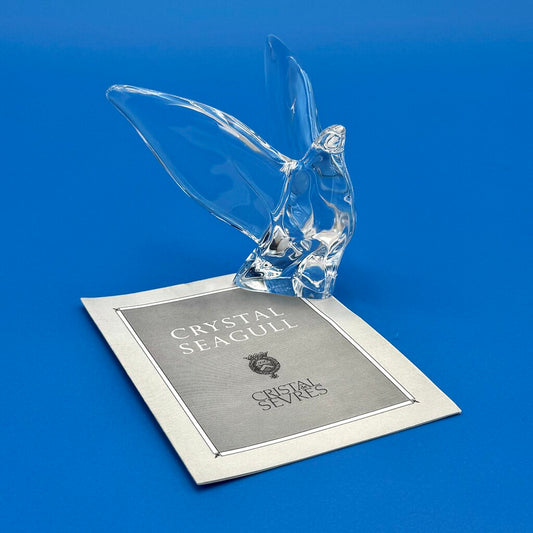 VTG Cristal De Sevres Crystal Seagull w/ Certificate By Franklin Mint