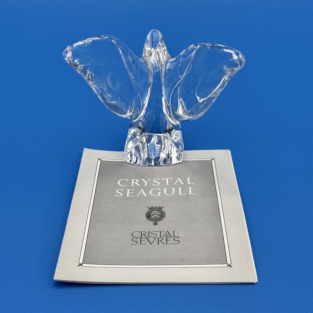 VTG Cristal De Sevres Crystal Seagull w/ Certificate By Franklin Mint