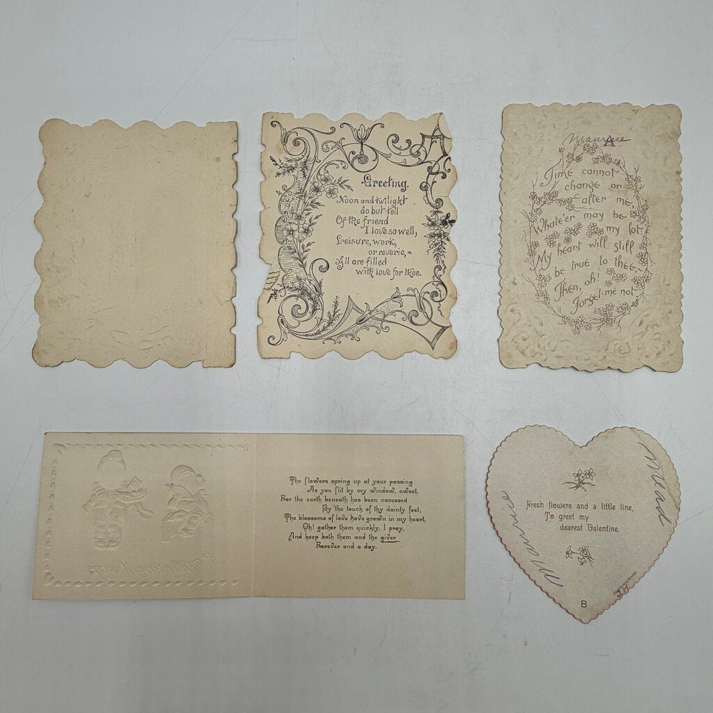 Lot of 13 Antique Valentine’s Day Cards Embossed Die Cut Pop Up /cb