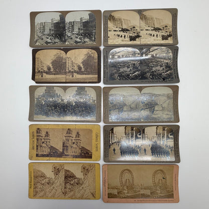 Set Of 38 Antique Stereoview Cards Early 20th Century USA Scenery Real Photos /cb