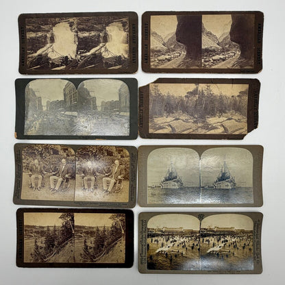 Set Of 38 Antique Stereoview Cards Early 20th Century USA Scenery Real Photos /cb