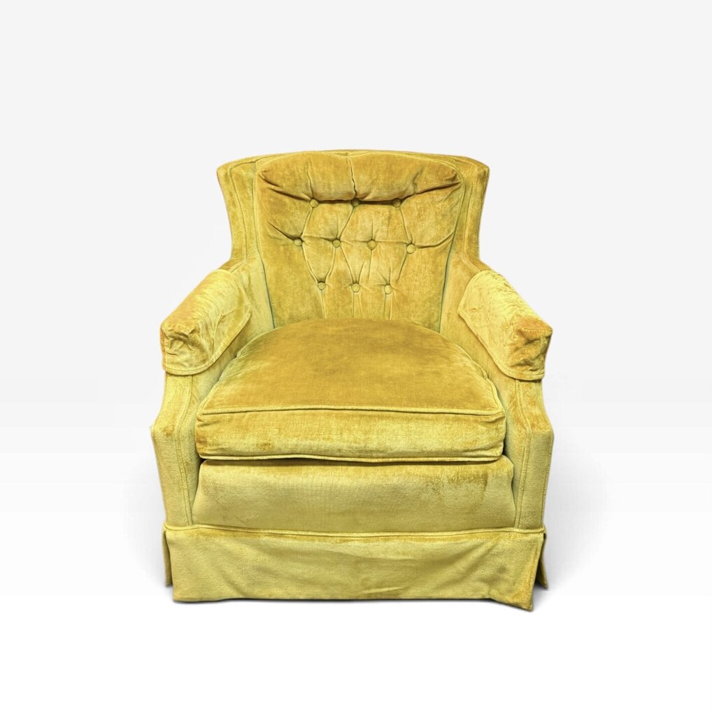 Yellow Tufted Velvet Manor House Upholstered Armchair