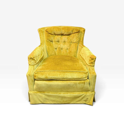 Yellow Tufted Velvet Manor House Upholstered Armchair