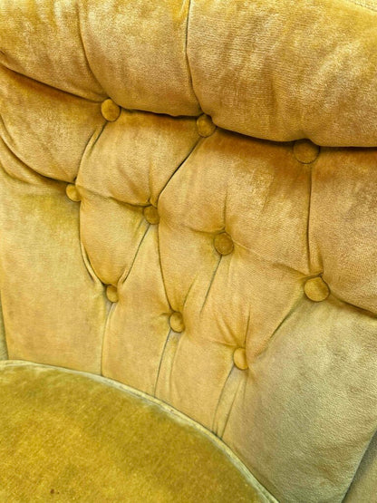 Yellow Tufted Velvet Manor House Upholstered Armchair