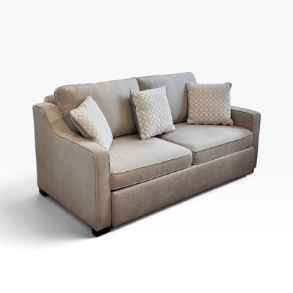 Tan Gray Folding Couch Bed with Pillows