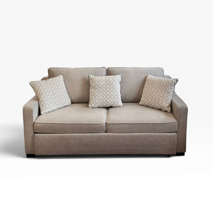 Tan Gray Folding Couch Bed with Pillows