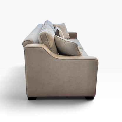 Tan Gray Folding Couch Bed with Pillows
