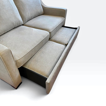 Tan Gray Folding Couch Bed with Pillows