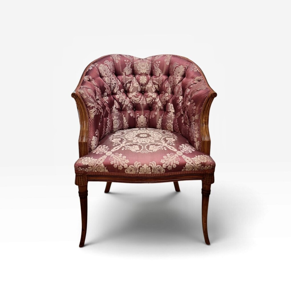 Red Louis XV Style Gondola Armchair