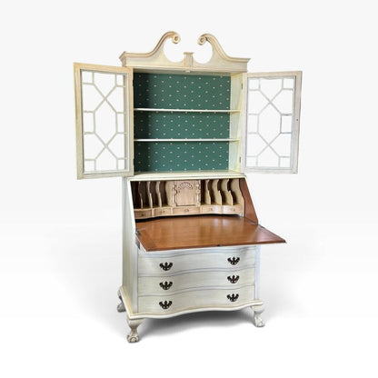 Genuine Mahogany 2 Piece Cream Hutch