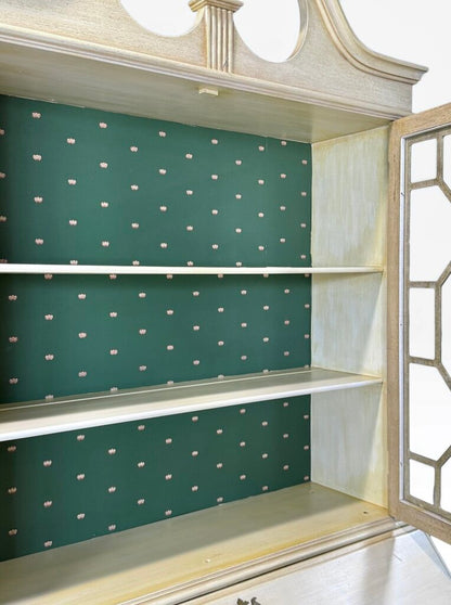 Genuine Mahogany 2 Piece Cream Hutch