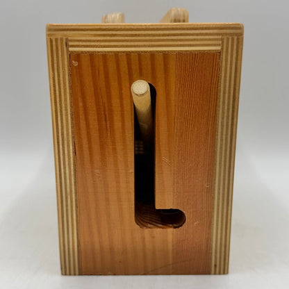 Unique Vintage Handmade Child’s Wooden Toy Toaster w/Wood Toast Slices /cb