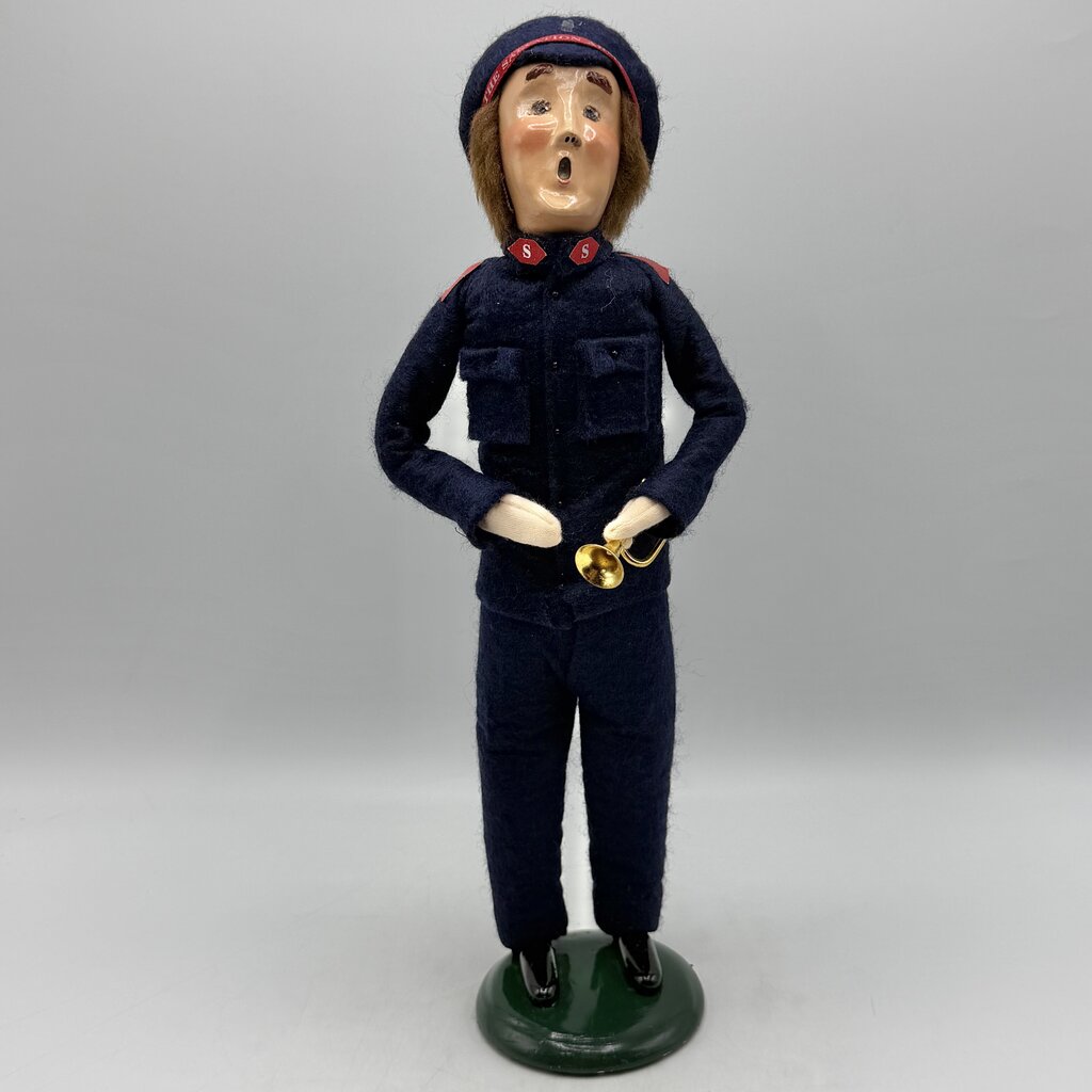 Vintage 1996 Byers Choice Caroler Salvation Army Man withTrumpet Christmas Figurine /cb