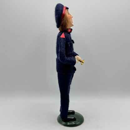 Vintage 1996 Byers Choice Caroler Salvation Army Man withTrumpet Christmas Figurine /cb