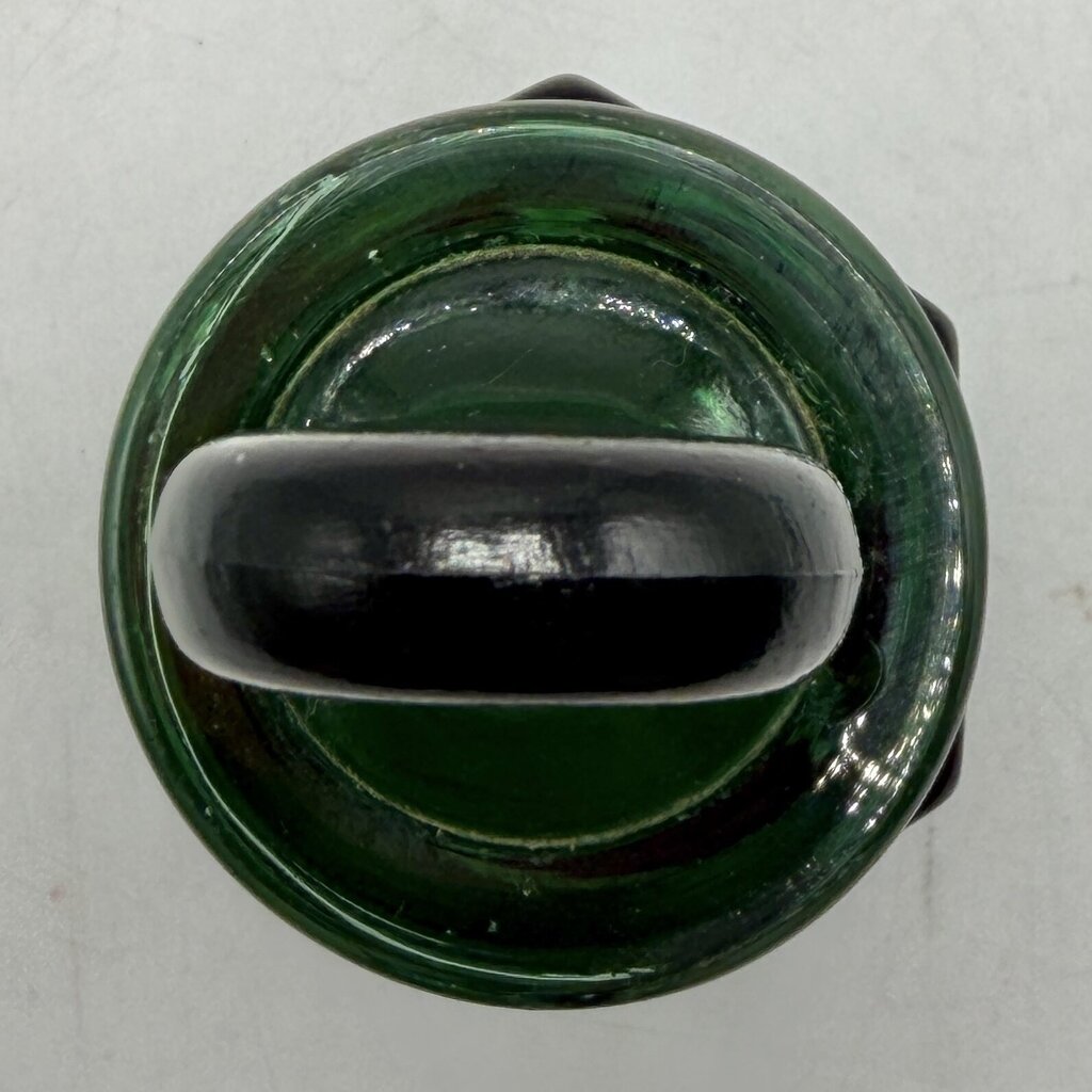 Antique Victorian Hexagonal Emerald Green Glass Smelling Salts Bottle /cb