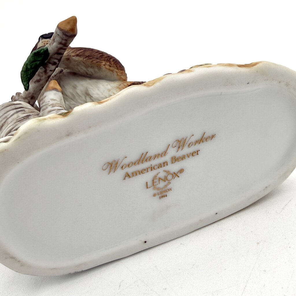 VTG Lenox Woodland Worker American Beaver Porcelain Figurine 1994