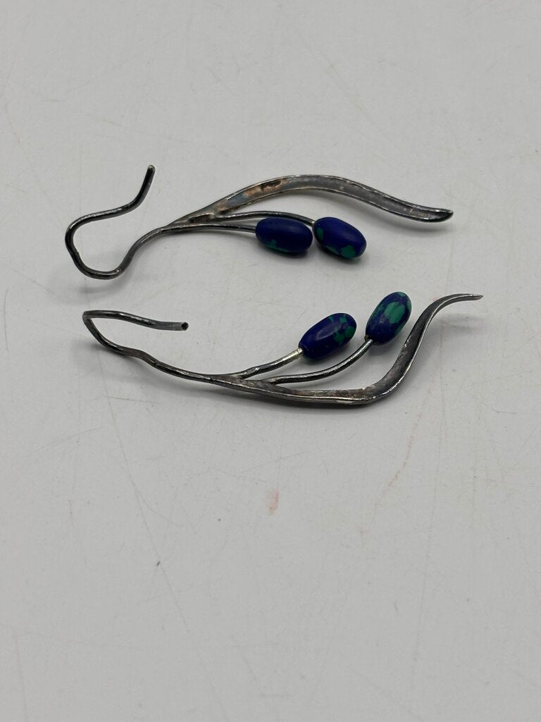 Pr. Of Sterling and Arctic Opal Alaska’s Finest Earrings /j