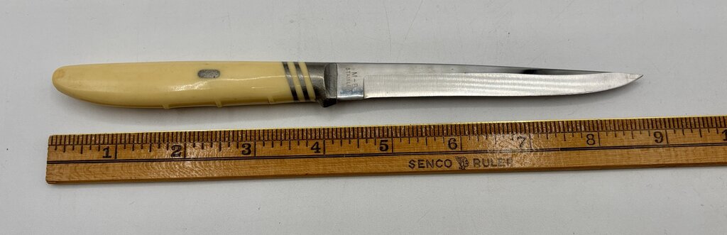Vtg. Clyde Cutlery Stainless Steel Blade Steak Knives Leather Case /j