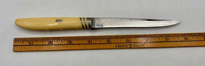 Vtg. Clyde Cutlery Stainless Steel Blade Steak Knives Leather Case /j
