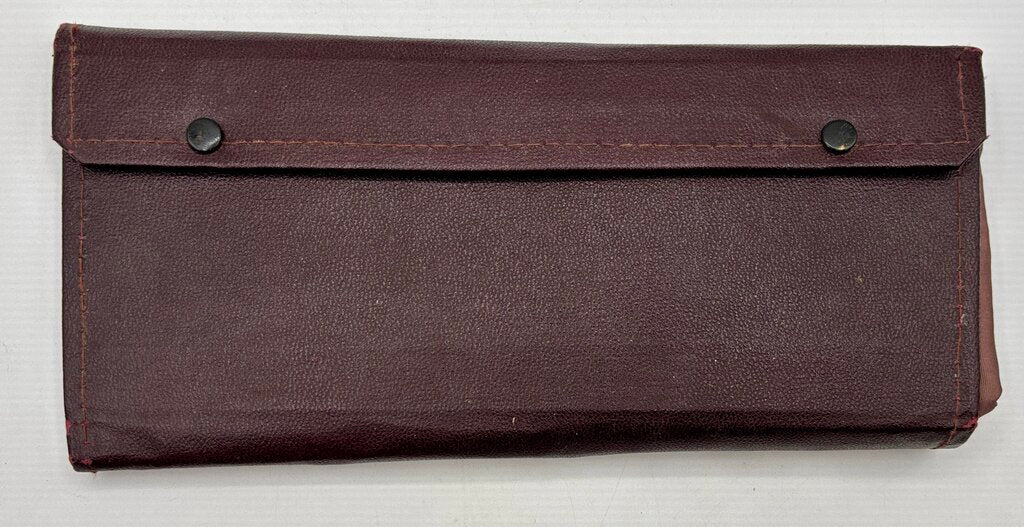 Vtg. Clyde Cutlery Stainless Steel Blade Steak Knives Leather Case /j