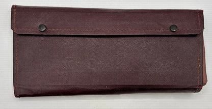 Vtg. Clyde Cutlery Stainless Steel Blade Steak Knives Leather Case /j