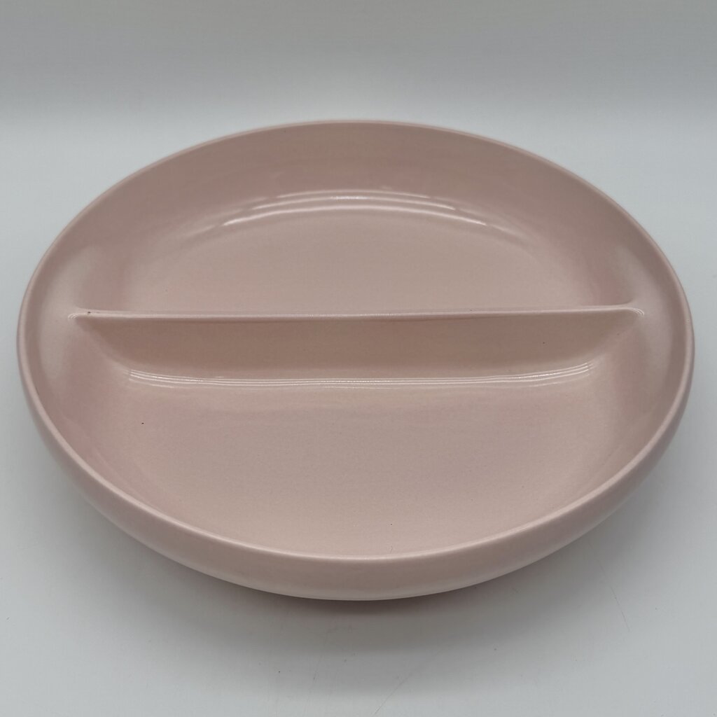 Vintage Iroquois Casual China By Russel Wright Sherbet Pink Divided Serving Bowl 10” /cb