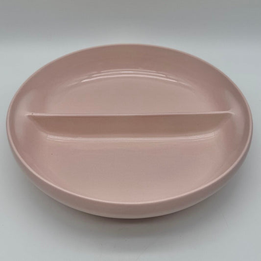 Vintage Iroquois Casual China By Russel Wright Sherbet Pink Divided Serving Bowl 10” /cb
