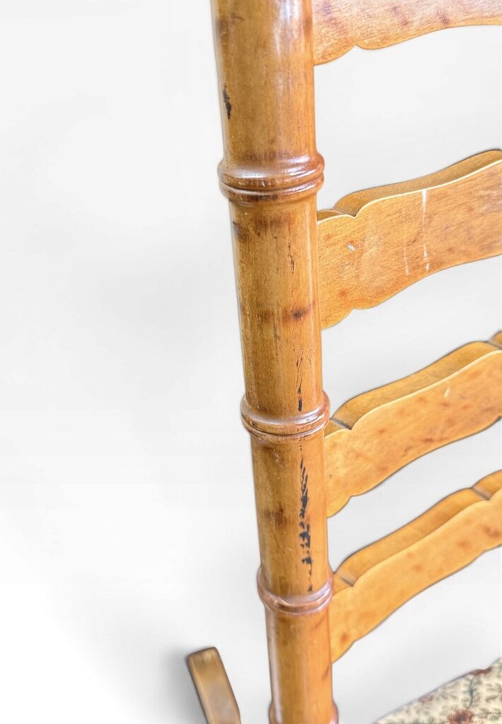 Antique High-back Asian Style Maple Rocker