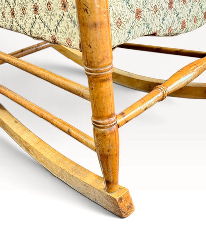 Antique High-back Asian Style Maple Rocker