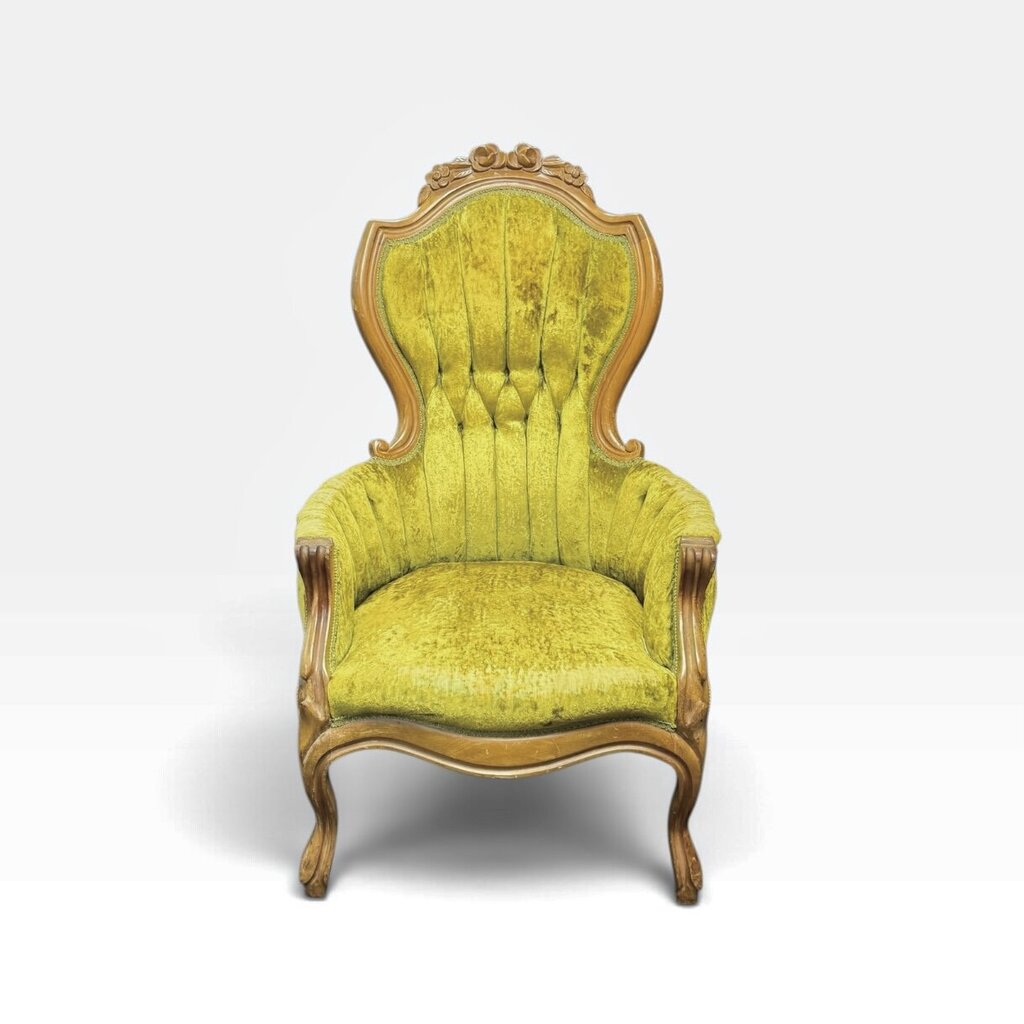 Antique Victorian Green Parlor Chair No.1