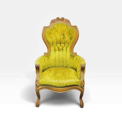 Antique Victorian Green Parlor Chair No.1