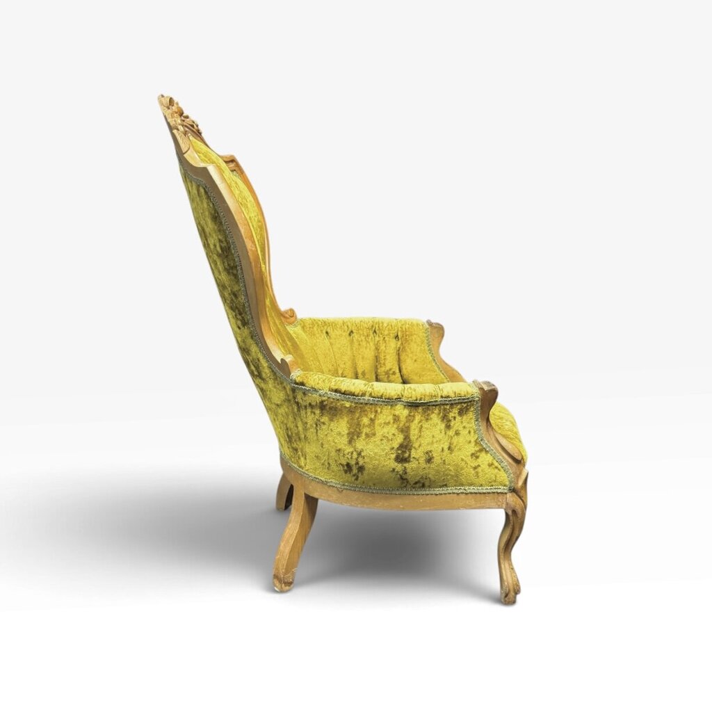 Antique Victorian Green Parlor Chair No.1