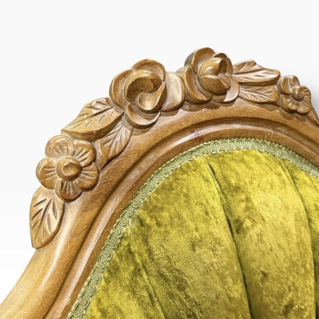 Antique Victorian Green Parlor Chair No.1