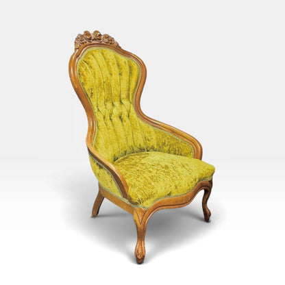 Antique Victorian Green Parlor Chair No. 2