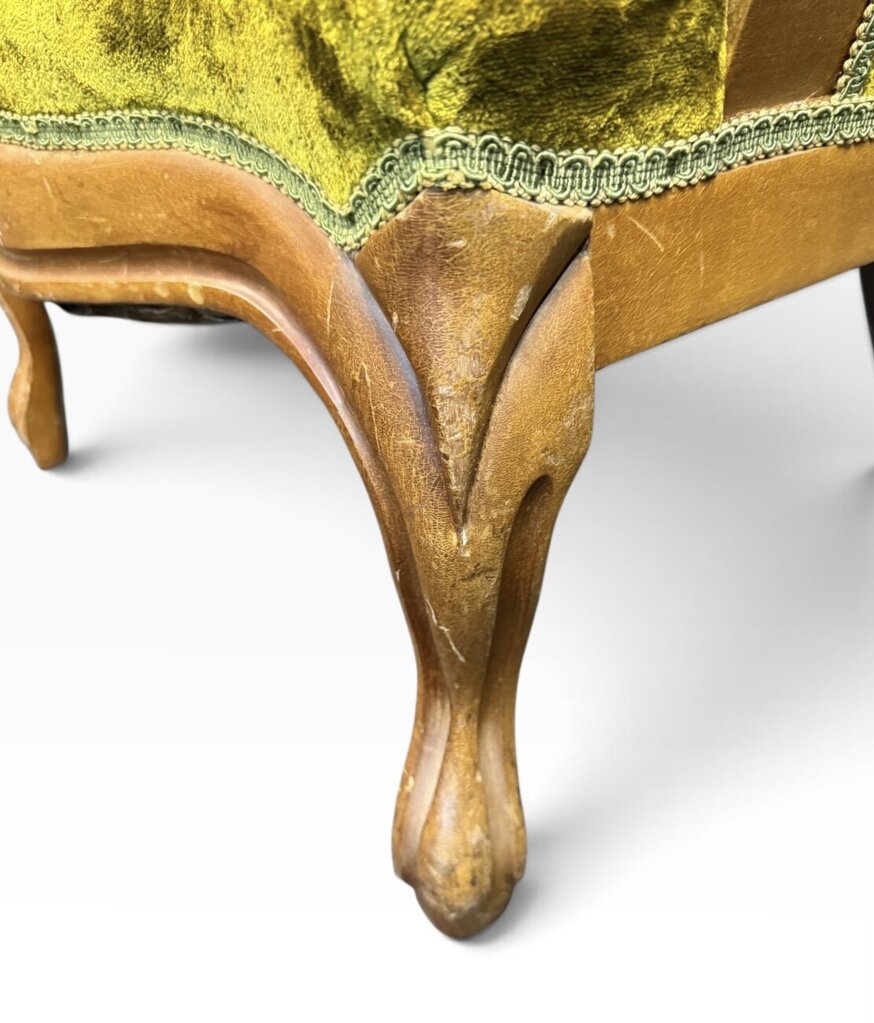 Antique Victorian Green Parlor Chair No. 2