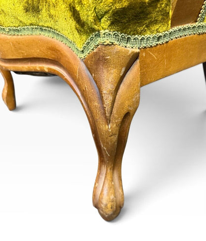 Antique Victorian Green Parlor Chair No. 2