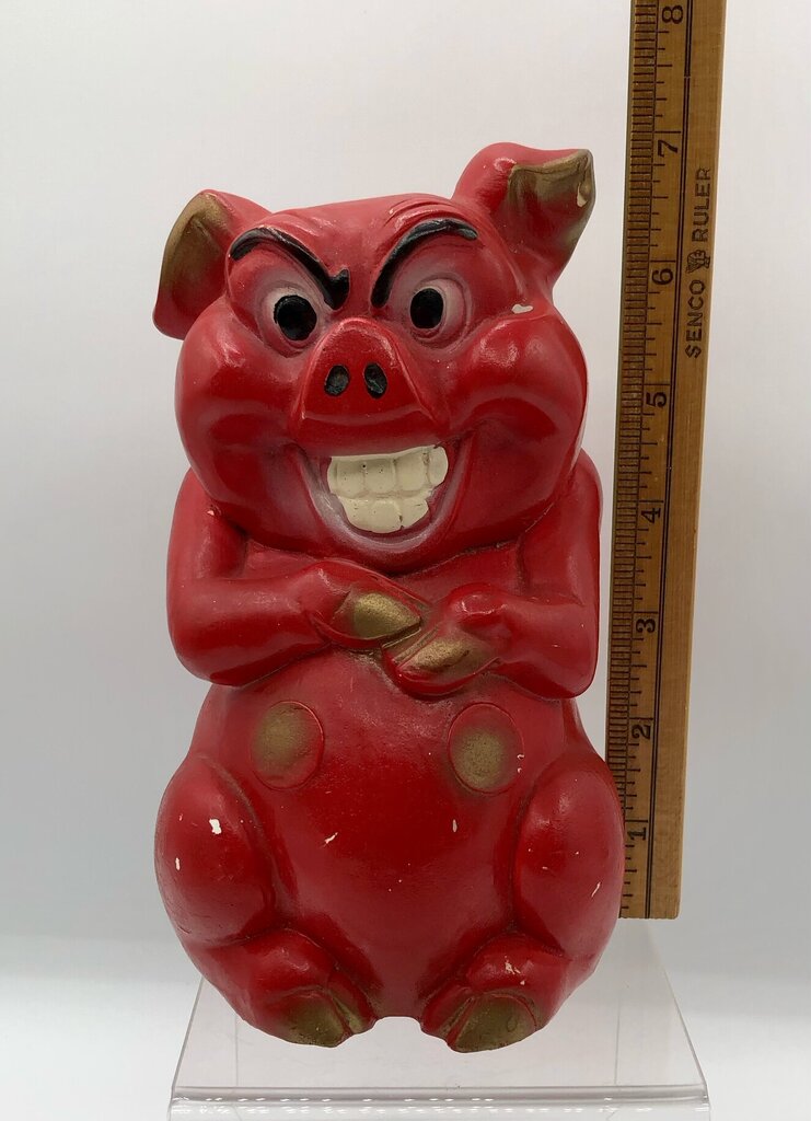 Vintage A.N. Brookes Chalkware Mad Money Piggy Bank /b
