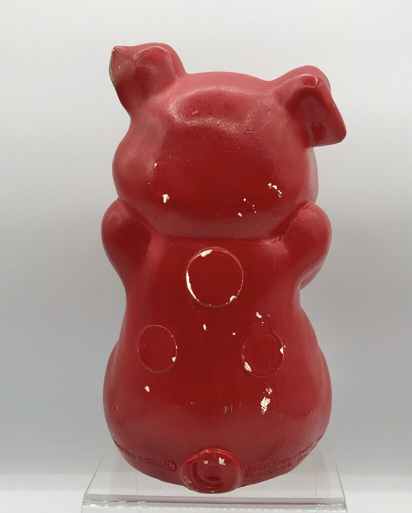 Vintage A.N. Brookes Chalkware Mad Money Piggy Bank /b