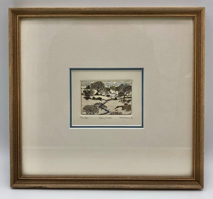 1987 Susan Hunt Wulkowicz Snowy Creek Hand Colored Etching 70/300 Signed /b