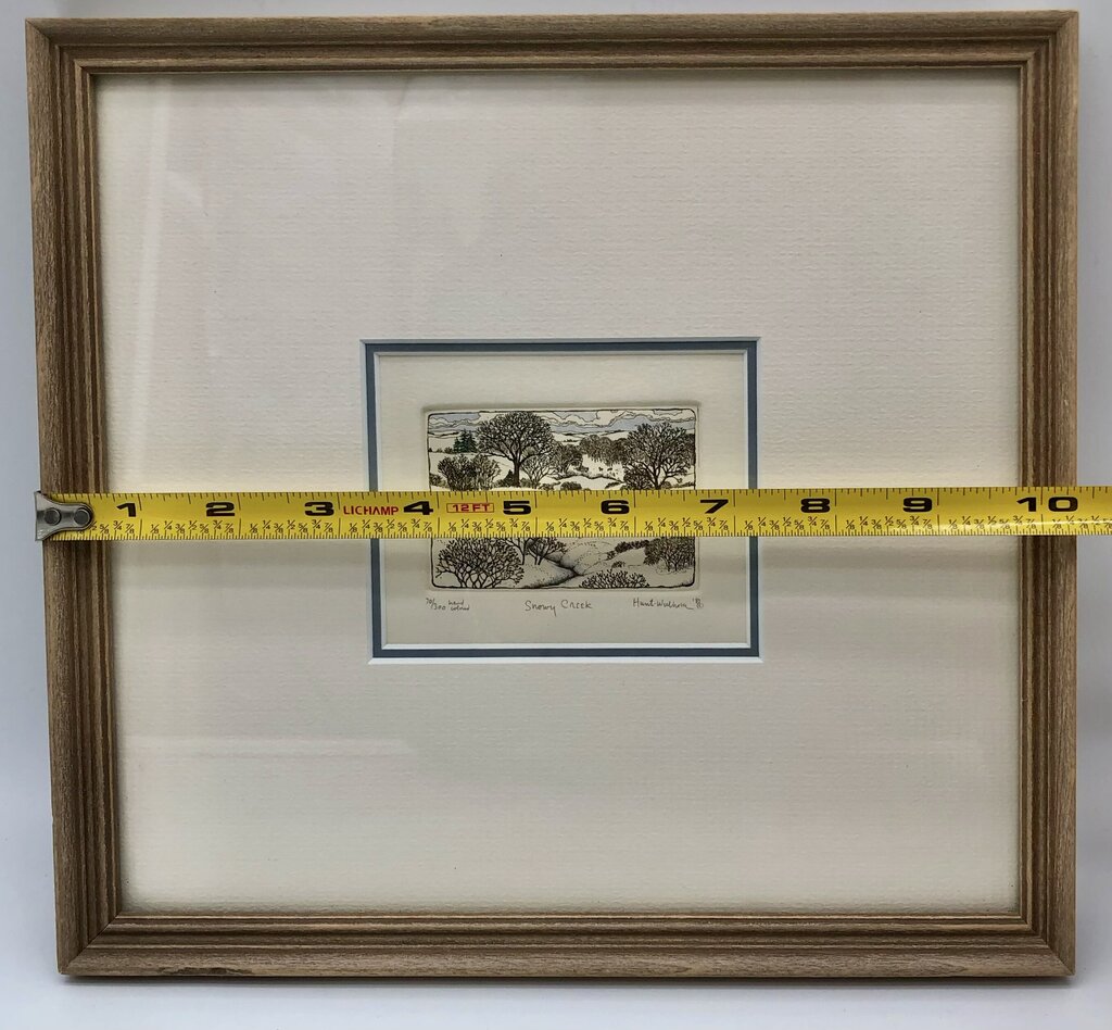 1987 Susan Hunt Wulkowicz Snowy Creek Hand Colored Etching 70/300 Signed /b