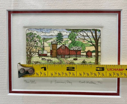1982 Susan Hunt Wulkowicz A Summer Day Hand Colored Etching 69/300 Signed /b