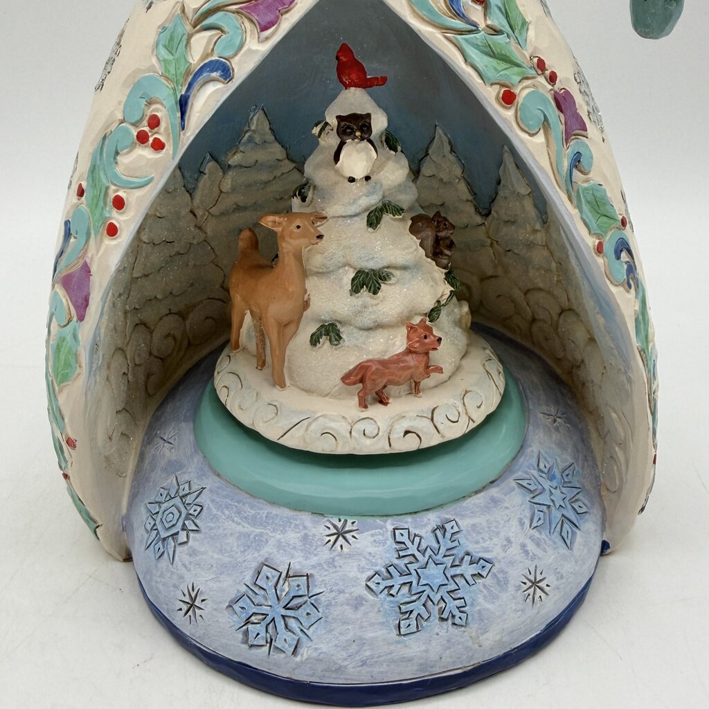 Jim Shore Heartwood Creek 2021 Winter So Wonderful 6009852 Snowman LED Lighted Rotating 11 Inch Figurine /cb